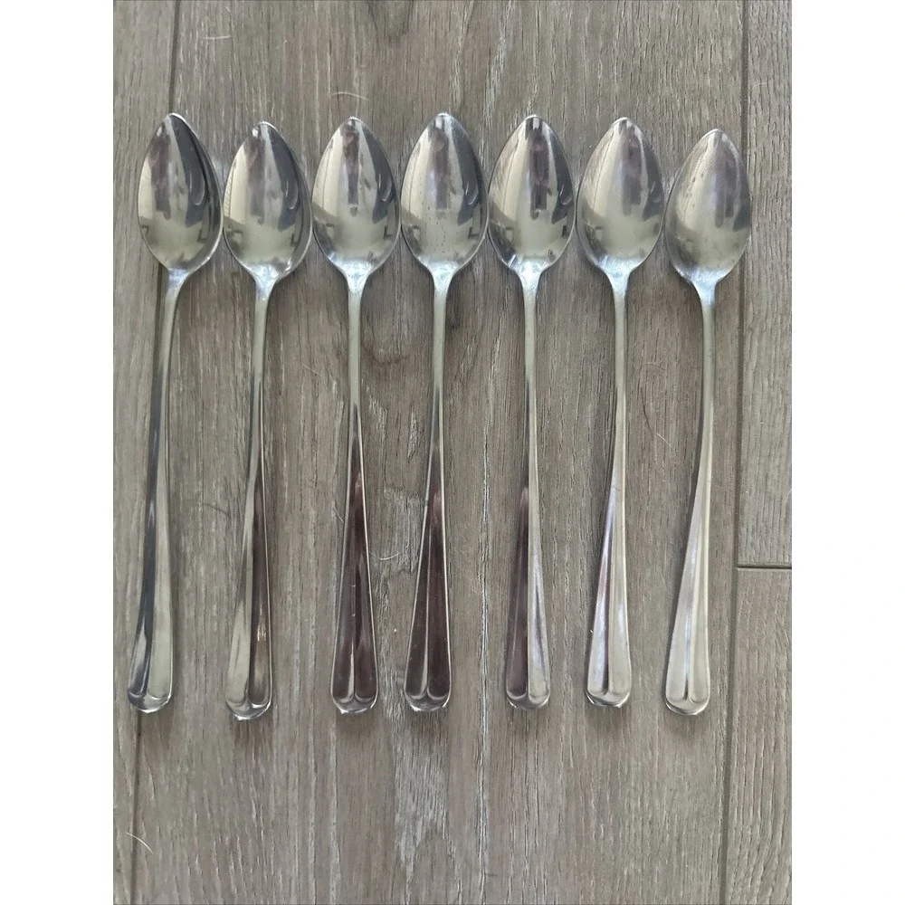 7 PCs‎ Supreme by Towle ASHLEY Iced Tea Spoons 7 3/8 in Stainless Korea 18/8